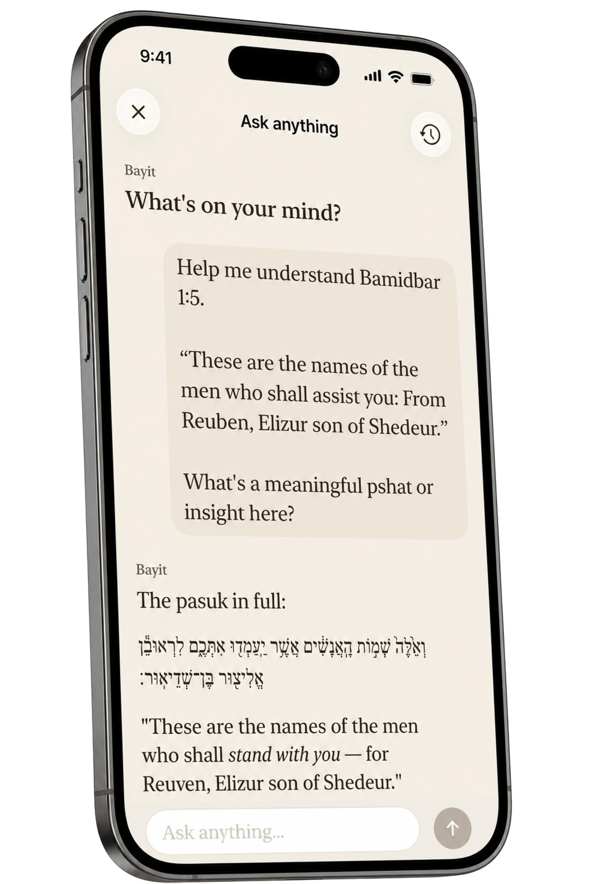 Chatting with Bayit about a pasuk